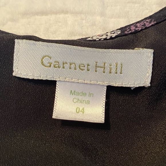 Garnet Hill Polka Dot V Neck 3/4 Length Sleeve Black Dress - Size 4 - Picture 4 of 13